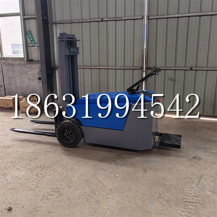 长治市全电动叉车插腿式堆高车液压装卸车1.5吨升高小型站驾式铲车